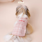 Pink Embroidered Plaid Skirt