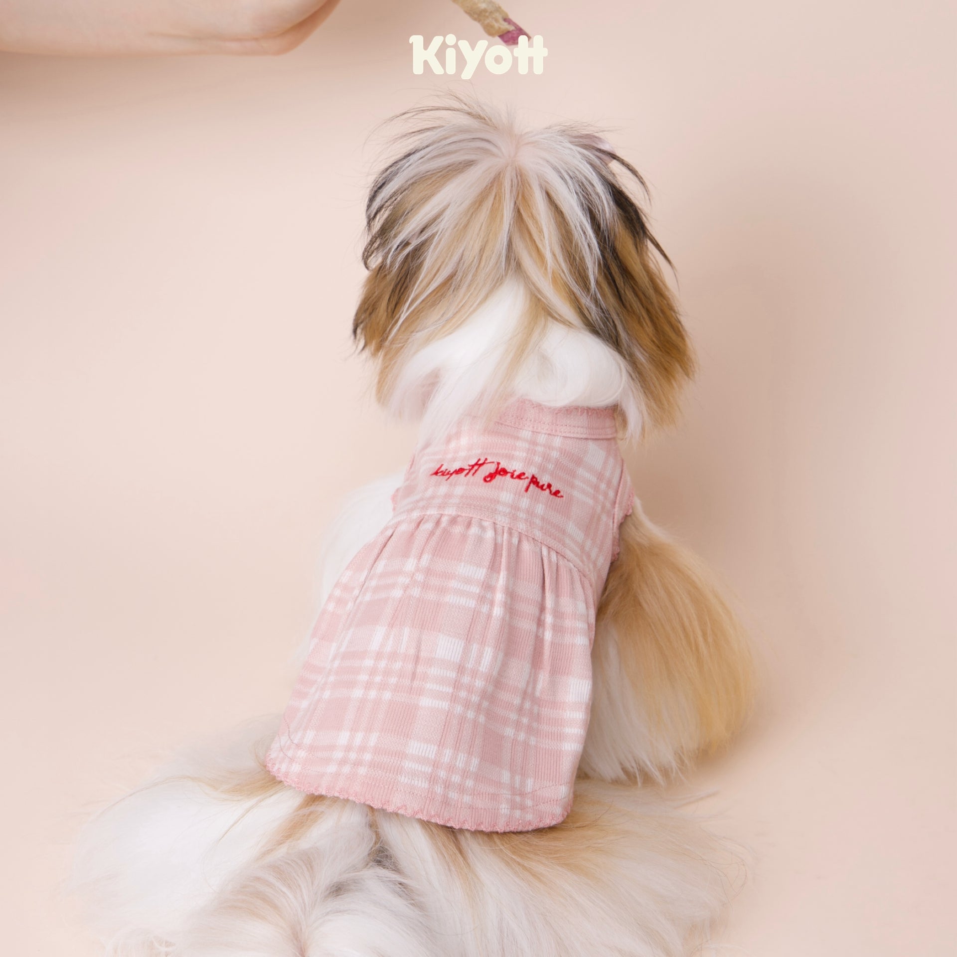 Pink Embroidered Plaid Skirt