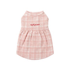 Pink Embroidered Plaid Skirt