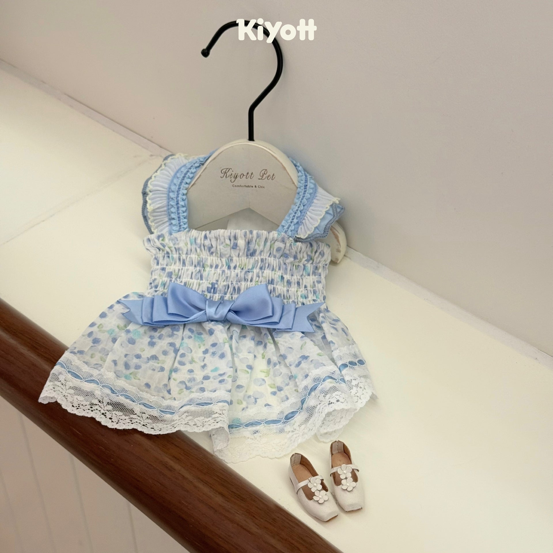 Polka Dot Shirred Skirt