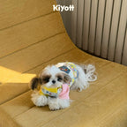 手刺繍のコントラストベースシャツ