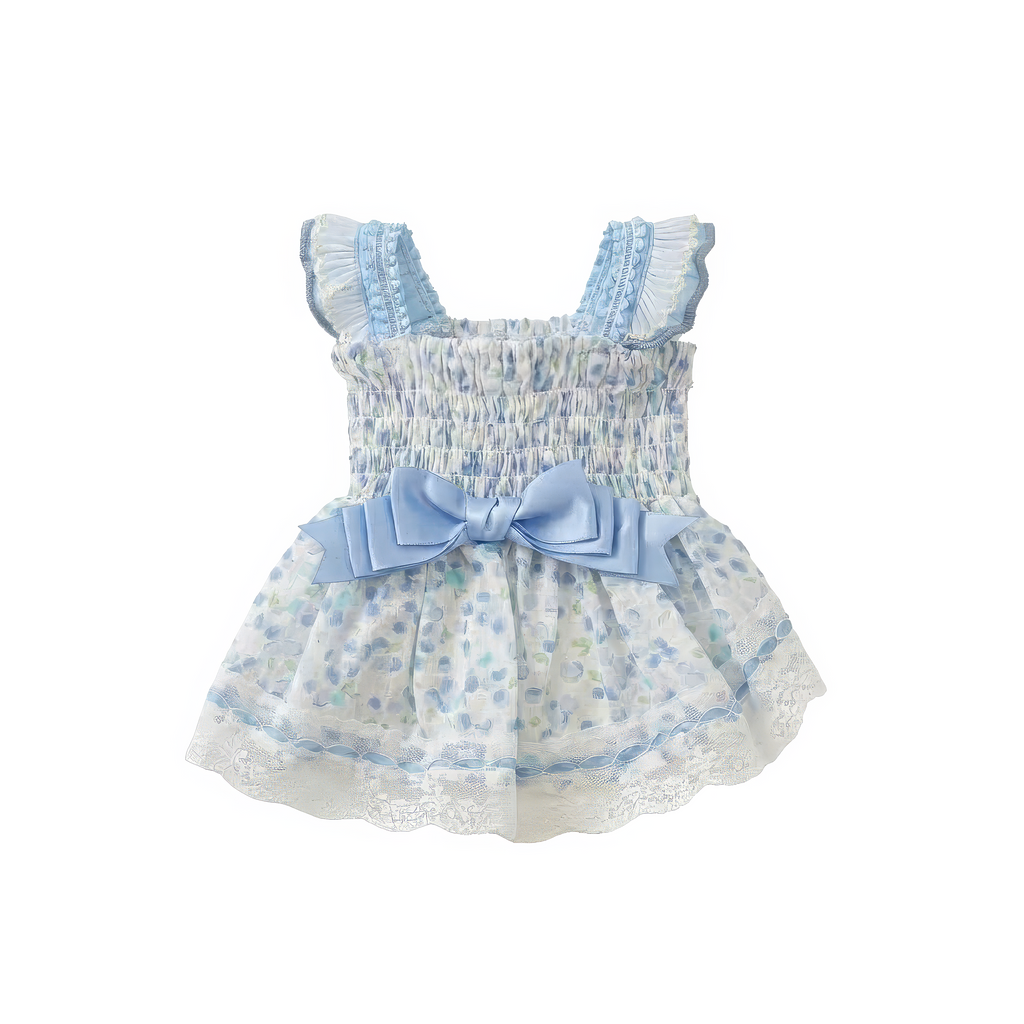 Polka Dot Shirred Skirt